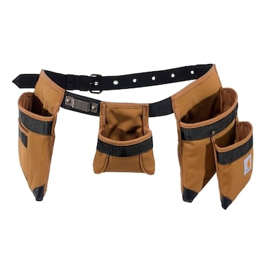 Carhartt Padded Tool Belt Rugged Tool Belt with Tool Fastener Storage Pockets 7 Pocket Carhartt Brown