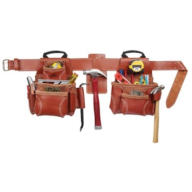 Custom Leathercraft CLC 21448 4 Piece Pro Framers Combo System Tool Belt 15 PocketBrown