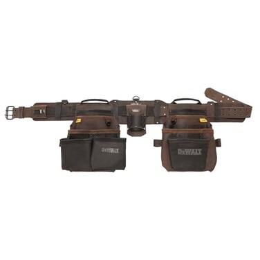 DEWALT Leather Tool Belt Organizer with 18 Pockets Heavy Duty Construction DWST550113