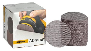 Mirka Abranet Net Grip Disc 3 inchGrit 600 Sandpaper Sanding Discs Hook and Loop 50 pcsDust Free Sanding 9A203600