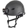 KLEIN TOOLS Safety Helmet NonVented Class E with Rechargeable Lamp and Chin Strap Premium KARBN Pattern Tested up to 20kV