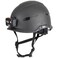 KLEIN TOOLS Safety Helmet NonVented Class E with Rechargeable Lamp and Chin Strap Premium KARBN Pattern Tested up to 20kV