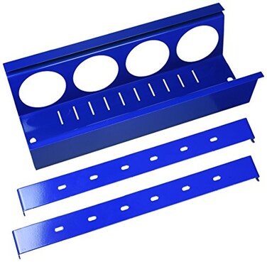 Wall Control Pegboard Spray Can Holder Bracket and Aerosol Can Organizer Pegboard and Slotted Tool Board Blue