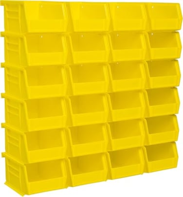 Akro-Mils AkroMils 30210 AkroBins Plastic Storage Bins SpaceSaving Stackable Bins for Garage Pantry Craft Organization 5 x 4 x 3 Yellow 24Pack