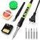 Crtsweker Soldering Iron Kit 100W Soldering Gun with LED Digital Display Adjustable Temperature 356932 Solder Kit for Electronics Includes Soldering Iron Tip Solder Wire Stand Tweezers and Paste Green