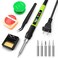 Crtsweker Soldering Iron Kit 100W Soldering Gun with LED Digital Display Adjustable Temperature 356932 Solder Kit for Electronics Includes Soldering Iron Tip Solder Wire Stand Tweezers and Paste Green