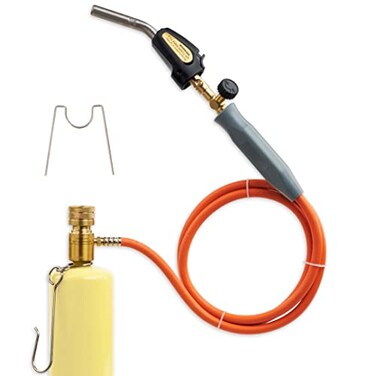 Cybring Double Valve SelfIgnition MAPP And Propane Torch With 60 inch Hose And Stainless Steel Head For Soldering