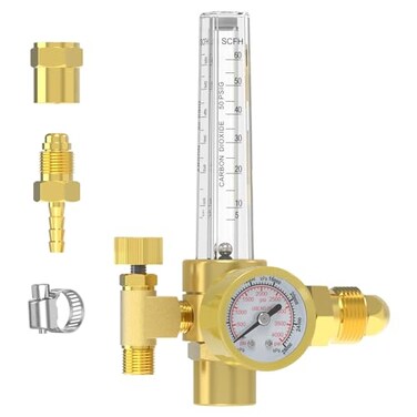 YESWELDER Welding Gas Regulator Flow Meter LeakProof Argon CO2 Pressure Gauge with Universal MultiInterface Suitable for MIG TIG Welding Machines
