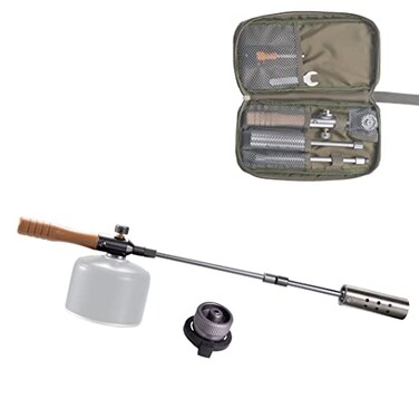 camping moon CAMPINGMOON Camping Grill Torch Dual Fuel Head Flame Adjustable for Charcoal Starter with Storage Case MT3955I1010 Butane Isobutane