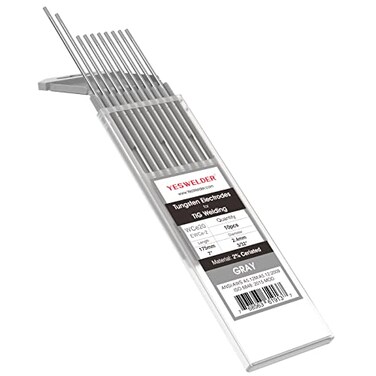 YESWELDER TIG Welding Tungsten Electrode 2 Ceriated 332 x 7 Gray WC20EWCe2 10pk