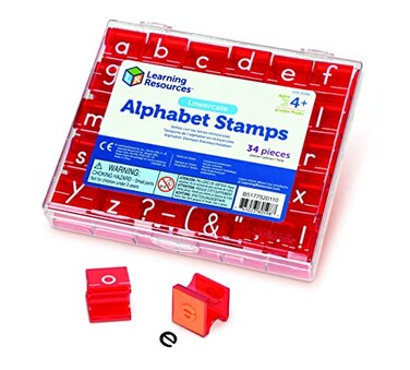Learning Resources Lowercase Alphabet Stamps 34 Pieces Ages 4 Classroom and Teacher Supplies ABC Learning Back to School