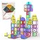 PicassoTiles Magnetic Building Block Quarter Round and Window Set Magnet Construction Toy Educational Kit Engineering STEM Learning Playset Child Brain Development Stacking Blocks Playboards