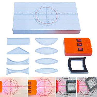 EXBEPE Physics Optics Experiment Set Prisms Convex Lens Triple Laser Refraction School Light Refraction Reflection Learning Educational Science Kits