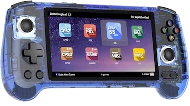 Voacle Anbernic RG556 Retro Handheld Game Console Android 13 System Unisoc T820 Processor 548 Touch Inch AMOLED Screen 5500mAh Battery Support WiFi Online DP Output Transparent Blue
