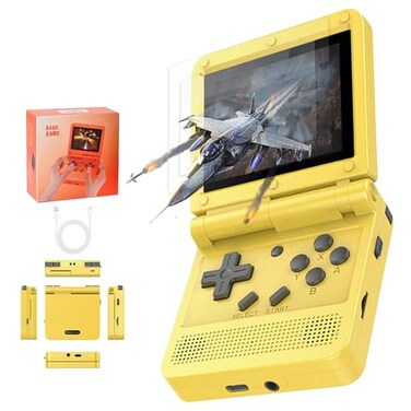 GoolRC Retro Handheld Game Console with 16G Builtin 2000 Classic Games Portable Hand Held Open Source Linux System 30in HD IPS Screen Handheld Game Console Yellow 16GB