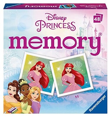 Ravensburger Disney Princess Mini Memory Game Matching Picture Snap Pairs for Kids Age 3 Years Up