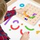 Auvewilo Wooden Arabic Letters Construction Pegboard Educational Toy for Alphabet and Number Early Learning Fine Motor Skill Exercise