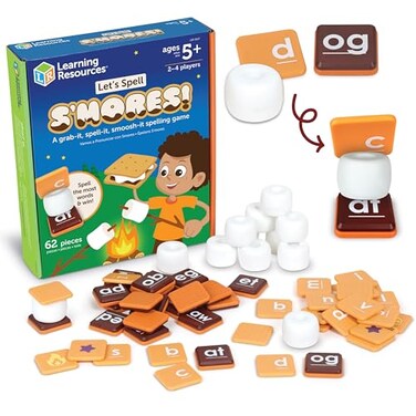 Learning Resources Lets Spell Smores Montessori Toys Kindergarten Learning Activities Phonemic Awareness Flash Cards Dyslexia Tools for Kids Speech Therapy Materials Learn to Read