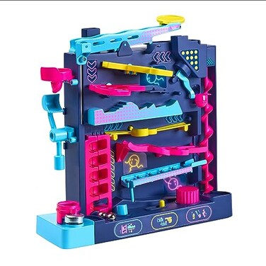 TOMY Screwball Scramble Level Up Marble Maze Vertical BeatTheClock Marble Run Game Skill Dexterity Challenge 14 Players Ages 5