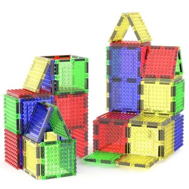 PicassoTiles Magnetic Brick Tiles STEM Creative Magnetic Tiles Building Block Set Building Brick Construction Toy Socket Spikes Toys Accessory Educational Imaginative Learning Kit Stacking Set
