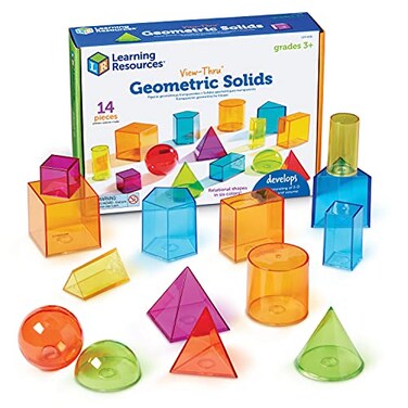Learning Resources ViewThru Geometric Solids Classroom Must Haves Teacher Supplies Geometry Set Pattern Blocks Homeschool 3d School Shapes For Teaching Math Manipulatives Essentials