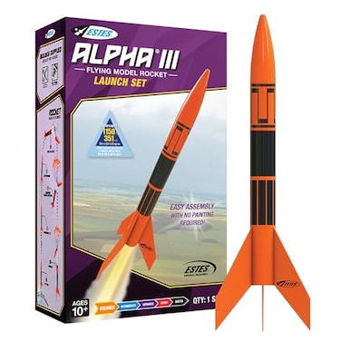 Estes 1427 Alpha III RocketBuilding Kit Beginner FlyingRocket Model Kit for Ages 10 Includes Launch Pad and Controller