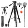 NEEWER Basic 74 Video Tripod Monopod 3 Way Pan Tilt Head Remote Overhead Camera Mount Horizontal Central Axis Phone Holder Compatible with iPhone DSLR Telescope Projector Max Load 176lb TP05