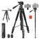 NEEWER Basic 74 Video Tripod Monopod 3 Way Pan Tilt Head Remote Overhead Camera Mount Horizontal Central Axis Phone Holder Compatible with iPhone DSLR Telescope Projector Max Load 176lb TP05