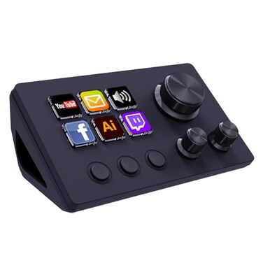TreasLin Stream Controller Deck with12 Customizable Macro Keypad to Trigger Actions in OBS Twitch YouTube for Content Creators Stream Dock Compatible with PC Mac N3 Black Macro Keypad