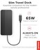 Lenovo USBC Slim Travel Dock 8 Ports Up to 65W PD Pass Through Integrated USBC Cable 4K Display Support Black