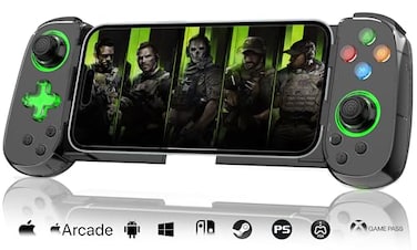 Koiiko Phone Game Controller for iPhone 17AndroidPCSwitch Play COD GenshinSupport Streaming on PS5XboxPC Console Cloud Gaming Wireless Gamepad Joystick Turbo6Axis GyroDual Motor Green Light
