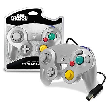 Old Skool Controller Compatible with GameCubeWii Silver
