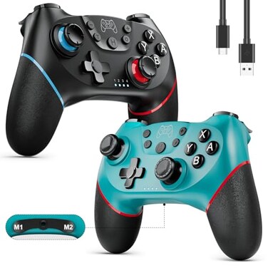 Diswoe Switch Controllers 2 Pack Wireless Pro Controller for Switch 2LiteOLED with Mappable Buttons Hall Effect Gaming Controller for PCAndroid with Motion ControlVibrationTurboWake Up