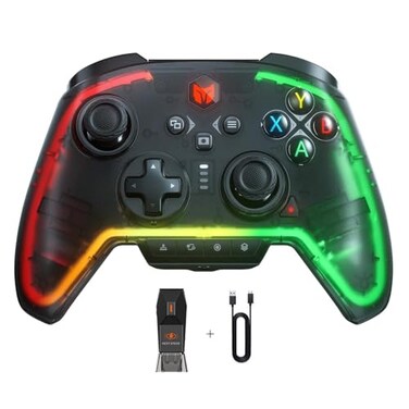 BIGBIG WON Wireless Controller Rainbow 2 Pro RGB PC 6axis Gyro Sensor Controller Motion Aiming Hall Effect Trigger ALPS Joystick 35mm Audio Gamepads APP for AndroidiOSPC Windows1011Switch