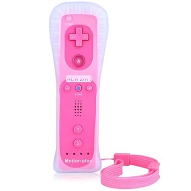 ChamZA Builtin Motion Plus 2 in 1 Wireless Remote Controller Gamepad for WiiWii U Pink