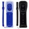 ECRAB Wii Remote with Motion Plus 2 Pack Wii Controller Compatible with Wii and Wii U Console Wii Remote Controller with Shock Function BlackDark Blue