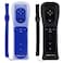 ECRAB Wii Remote with Motion Plus 2 Pack Wii Controller Compatible with Wii and Wii U Console Wii Remote Controller with Shock Function BlackDark Blue