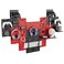 PEGZONE 14 PCS Controller and Headphone Holder Wall Mount Modular Gaming Pegboard with Accessories Video Game Storage Disc Shelf 14pcs Pegboard Black Red