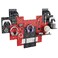 PEGZONE 14 PCS Controller and Headphone Holder Wall Mount Modular Gaming Pegboard with Accessories Video Game Storage Disc Shelf 14pcs Pegboard Black Red