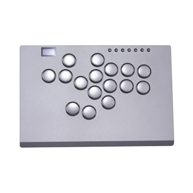 SIXSIR Leverless Arcade Stick Gaming Controller M16 Large Slim Aluminum Alloy Template 16 Key Crystal Lowprofile Switches Custom RGB Leverless Controller for PCPS4PS3SwitchGrey