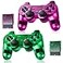 Burcica Wireless Controller for PS2 Play 2 Double Vibration 2 ClearGreen and ClearPurple