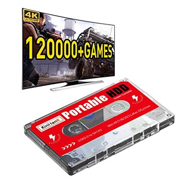 Kinhank 2TB External Gaming Hard Drive Retro Game Console with 120000 Games HDD for LaptopPCWindowsMac OS Compatible with Most EmulatorsUSB 30No Controller