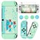 DLseego Animal Crossing Switch OLED Case Protective Cover Dockable Hard Shell Joy Con Skin Accessory With 4PCS Thumb Grips Caps and 2PC Screen Protectors