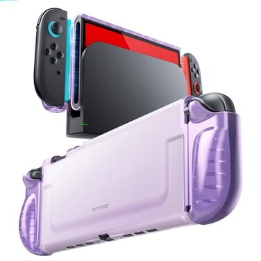 Mumba Dockable Clear Case for Nintendo Switch 2 2025 Crystal Protective Cover with QuickRelease JoyCon Design and TPU Grip Compatible with New Nintendo Switch 2 79 Inch Console Purple