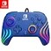PDP Afterglow Wave Wired RGB Gaming Controller Officially Licensed for Nintendo Switch Switch Lite Switch OLED Model Nintendo Switch 2 Customizable Lighting RBG Blue