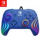 PDP Afterglow Wave Wired RGB Gaming Controller Officially Licensed for Nintendo Switch Switch Lite Switch OLED Model Nintendo Switch 2 Customizable Lighting RBG Blue