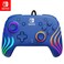 PDP Afterglow Wave Wired RGB Gaming Controller Officially Licensed for Nintendo Switch Switch Lite Switch OLED Model Nintendo Switch 2 Customizable Lighting RBG Blue