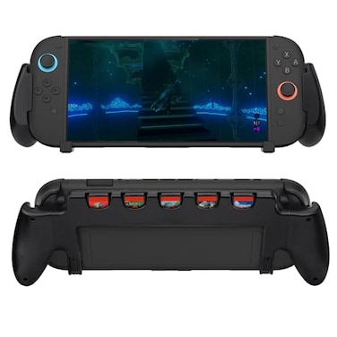 Mcbazel Console Grip with 5 Game Slots Compatible with Nintendo Switch 2 2025 Ergonomic Grip Hard Shell for Users Who Prefer Handheld Mode Black NOT for Switch 1