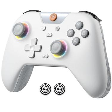 EasySMX X05 Wireless Gaming Controller for PCAndroidSteam DeckBluetooth Gamepad with HallEffect Joysticks Triggers Turbo Function Rumble Vibration RGB Lighting Comes with Extra Thumb Grips