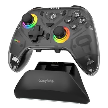 abxylute C8 PC Controller Wireless Bluetooth Gamepad Hall Effect Joystick RGB Backlit 1000Hz Polling Rate Dual Vibrate Macro Buttons for PC Switch Switch 2 Steam Deck Android iOS MAC Tesla Charging Do